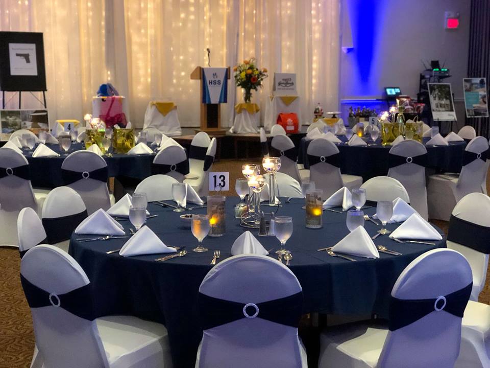 Gala tables setup in room