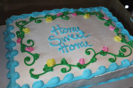 Home sweet home cake at new group home