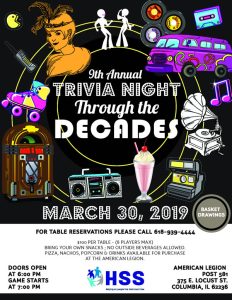 Trivia Night flyer March 30, 2019