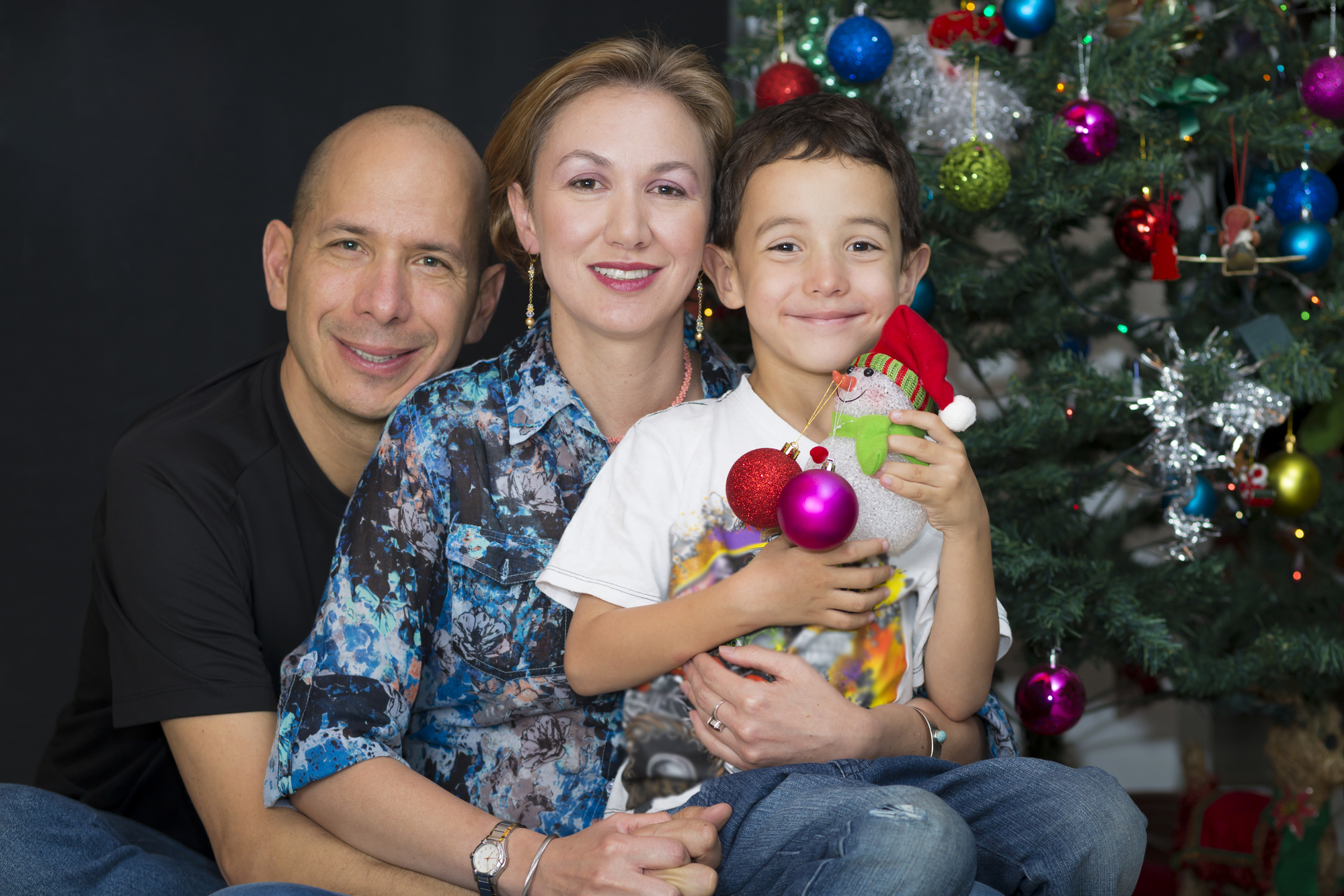 Portrait of family, Happy Family enjoying at home at Christmas